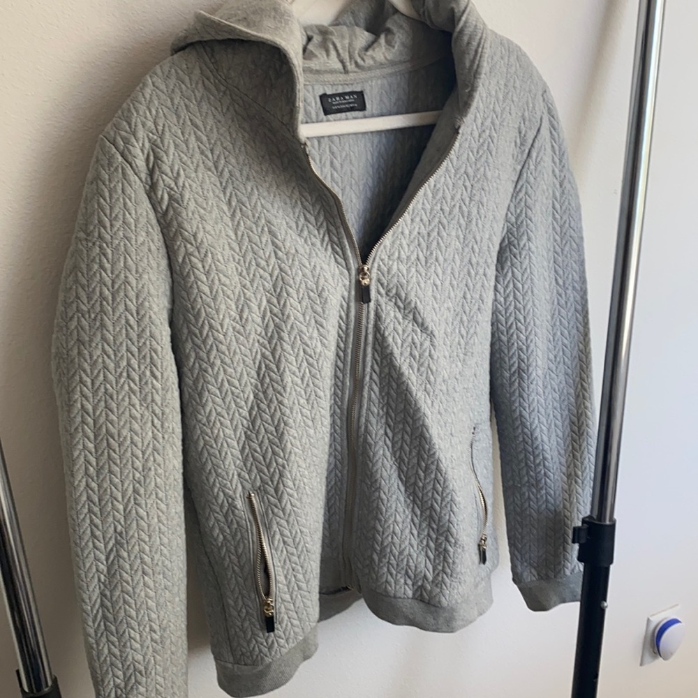 Grey Quilted zara hoodie size XL